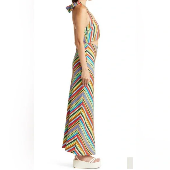 SIMON MILLER PIKO STRIPED LINEN MAXI DRESS - Picture 2 of 16